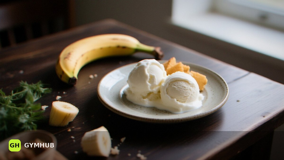 Banana and skyr protein ice cream: 18 g protein per serving